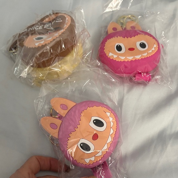 Pink Labubu Monster Coin Purse key chain - Picture 4 of 4